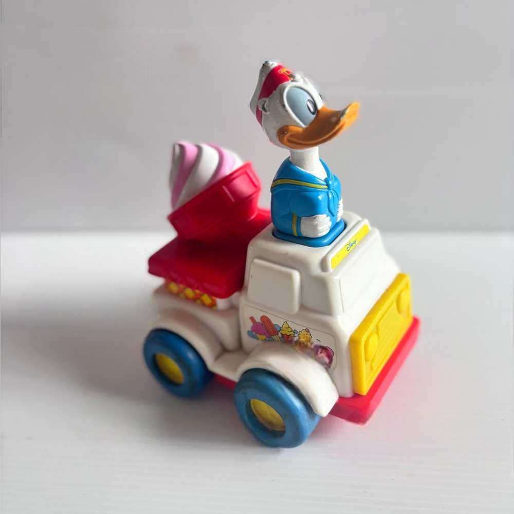Vintage 90s Disney Donald Duck Ice Cream Truck Toy